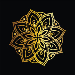  Hand drawn mandala round ornament, Pattern in the form of a mandala. Henna tattoo mandala. Mehndi style. Decorative pattern in oriental style. Coloring book page