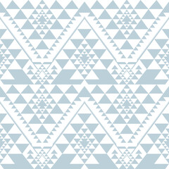Modern blue color aztec geometric pattern. Vector aztec southwestern geometric shape seamless pattern. Ethnic geometric pattern use for fabric, textile, home decoration elements, upholstery, etc. - obrazy, fototapety, plakaty