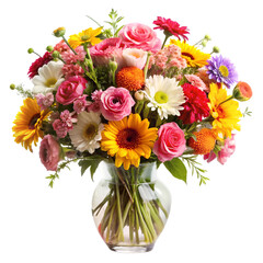 Obraz premium Bouquet vase isolated on transparent background 