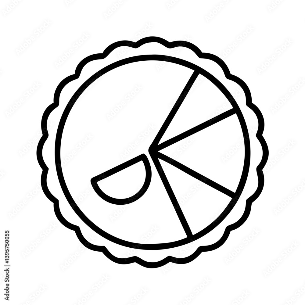 Poster delicious pie chart vector illustration for data visualization and infographics use