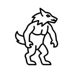 Werewolf vector illustration halloween monster icon spooky mythical creature art