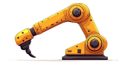 Industrial robotic arm, yellow, multi-jointed,  precision engineered, for automation