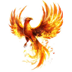Phoenix Rising Art on transparent background
