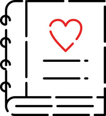 Love Diary vector stock icon illustration