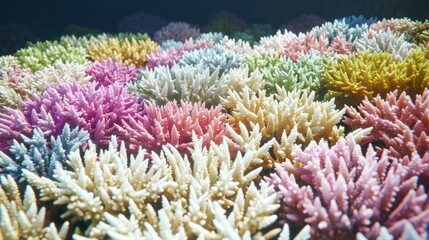 Colorful coral reef aquarium close-up