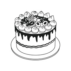 vector illustration of a cake