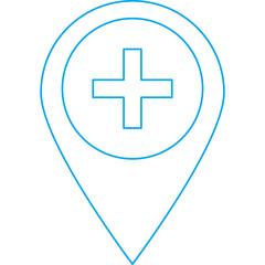 Hospital Location single vector illustration icon