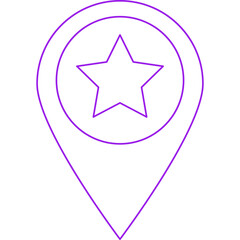 Starred Location single vector illustration icon
