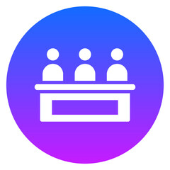 Bold Glyph Jury Panel Rounded Gradient Circle Icon