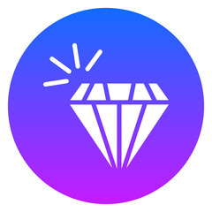 Bold Glyph Diamond Jewel Rounded Gradient Circle Icon