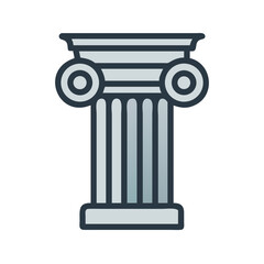 Classical Column Capital Top Icon Design