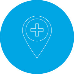 Hospital Location single vector illustration icon
