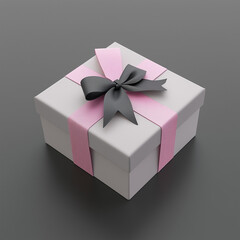 Corporate Gift Box Mockup with Branded Ribbon and Tag