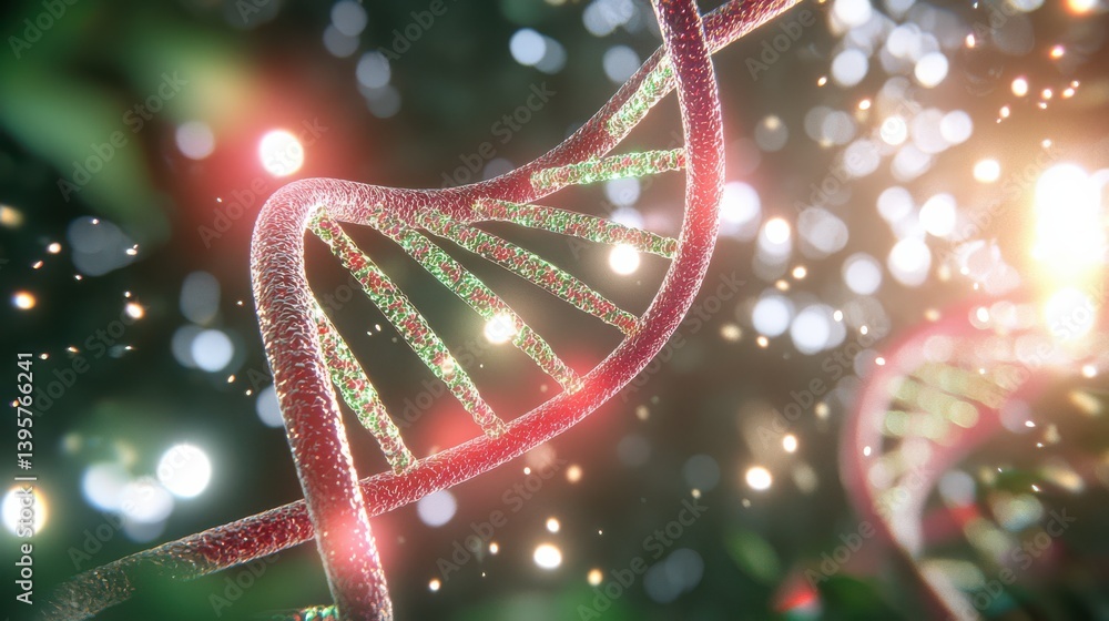 Poster dynamic dna strand visualization scientific laboratory high-resolution render digital environment ma