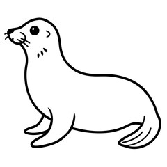 Seal vector line art on white background