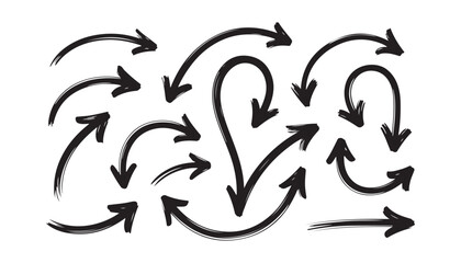 Collection of Hand-Drawn Arrows for Design and Illustration