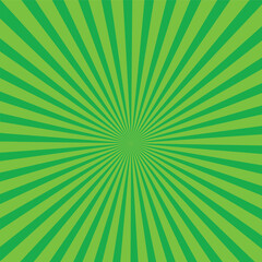 Sun rays green background, starburst anime pop art cartoon or comic, dotted texture and explosion effect or sunburst, halftone gradient, fun and exciting template frame.