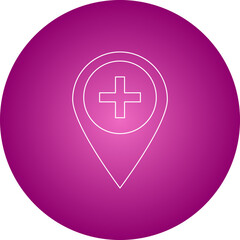 Hospital Location single vector illustration icon