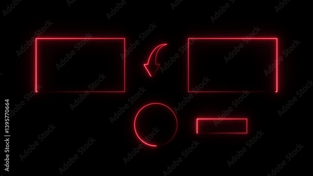 Poster subscribe button and outro for gaming and video channels youtube end screen animation. neon glowing 