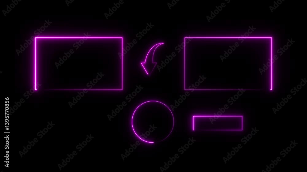 Poster subscribe button and outro for gaming and video channels youtube end screen animation. neon glowing 
