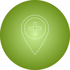 Obraz premium Hospital Location single vector illustration icon