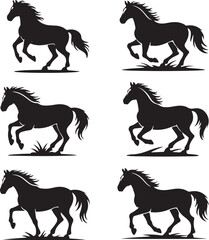 Running horses silhouette, running horse, running horses isolated, horses, horse silhouette, running black horse, running horses vector