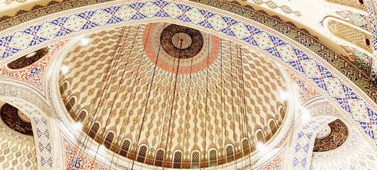 Naklejka premium Kocatepe Mosque, one of the largest mosques in Türkiye, is located in the Çankaya district of Ankara.