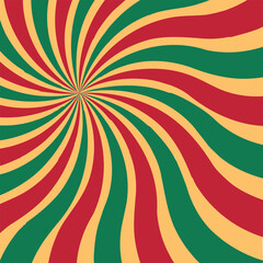 Circus background and spiral retro rays vector pattern. Vintage poster of red white sun or star burst radial lines with grunge texture, circus, carnival, summer fair or chapiteau backdrop