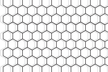 Grid seamless pattern. Hexagonal cell texture. Honeycomb on white background. Speaker grille. Fashion geometric design. Graphic style for wallpaper, wrapping, fabric, apparel, print production. Vector