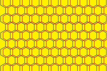 Honeycomb pattern with hexagon mesh. Texture bee comb grid. Flat vector illustration isolated on white background.