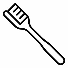 Toothbrush  outline icon on white background