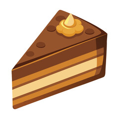 chocolate cake isolated on white background