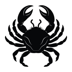 black crab on white background