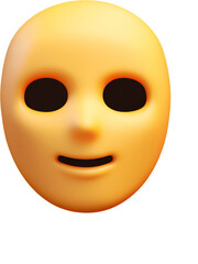 Fototapeta premium 3D clay emoji face with plastic texture on transparent background for use in digital projects and design