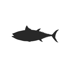 Obraz premium black silhouette of tuna fish vector without background