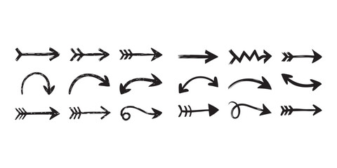 Hand-drawn Arrow Icons Set for Design Projects © md