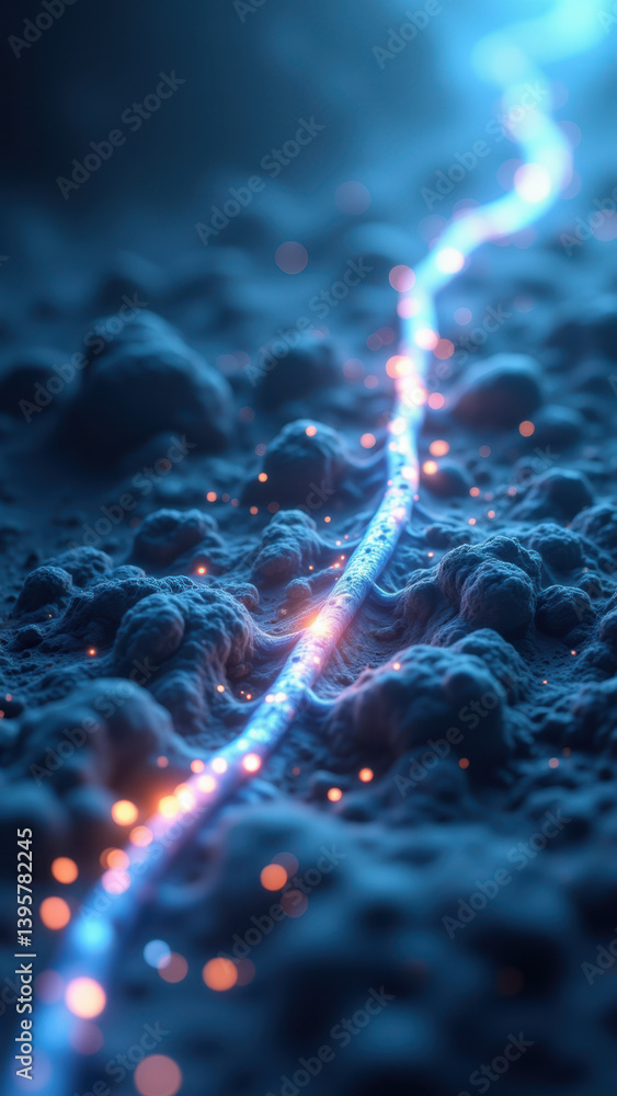 Aufkleber vagus nerve stimulation with a neural pathway highlighted against a celestial backdrop.