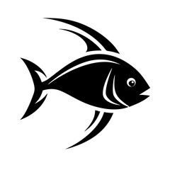Fototapeta premium Flat aquatic fish vector with simple fins and round eye.
