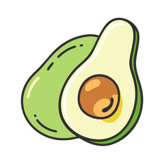 avocado icon, avocado vector illustration-simple illustration of avocado, perfect for avocado logos and icons