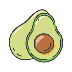 avocado icon, avocado vector illustration-simple illustration of avocado, perfect for avocado logos and icons