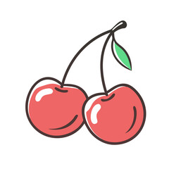 cherry icon, cherry vector illustration-simple illustration of cherry, perfect for cherry logos and icons