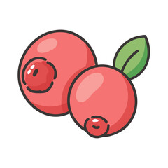 cranberry icon, cranberry vector illustration-simple illustration of cranberry, perfect for cranberry logos and icons