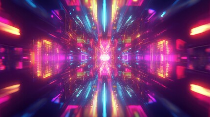 Obraz premium Quantum Chip Illuminated by Holographic Qubit Streams