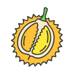 durian fruit icon, durian fruit vector illustration-simple illustration of durian fruit, perfect for durian fruit logos and icons