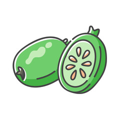 feijoa fruit icon, feijoa fruit vector illustration-simple illustration of feijoa fruit, perfect for feijoa fruit logos and icons