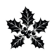 Naklejka premium christmas holly leaves