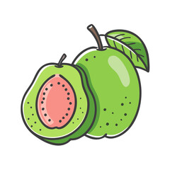 Obraz premium guava icon, guava vector illustration-simple illustration of guava, perfect for guava logos and icons