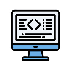 Computer Monitor Code Screen Icon Design