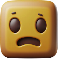 Fototapeta premium Sad emoticon in 3D clay design with a transparent background for digital communications and creative projects