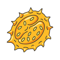 kiwano horned melon icon, kiwano horned melon vector illustration-simple illustration of kiwano horned melon, perfect for kiwano horned melon logos and icons